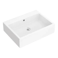 Kyoto Large Rectangular 600 X 460mm 0TH Wall Hung Basin -Ideal Standard Store ves1320th d2