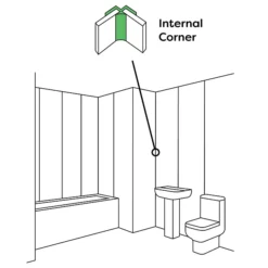 Orion Internal Corner - White PVC -Ideal Standard Store vpwpacal20wh d1