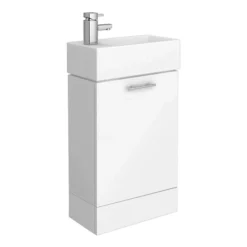 Cubix High Gloss White Vanity Unit Inc Ceramic Basin W480 X D230mm -Ideal Standard Store vty058 lrg1