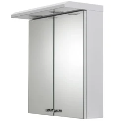 Croydex Shire 2 Door Mirror Cabinet With Light & Shaver Socket - White -Ideal Standard Store wc267222eai1