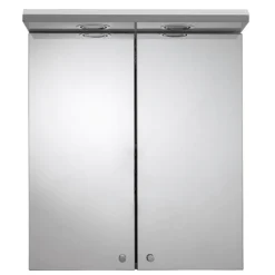 Croydex Shire 2 Door Mirror Cabinet With Light & Shaver Socket - White -Ideal Standard Store wc267222eai2