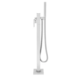 Monza Waterfall Floor Mounted Freestanding Bath Shower Mixer - Chrome