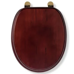 Croydex Mahogany Effect Solid Wood Toilet Seat With Brass Effect Fixings 12 Croydex Mahogany Effect Solid Wood Toilet Seat With Brass Effect Fixings -Ideal Standard Store wl515202ai3