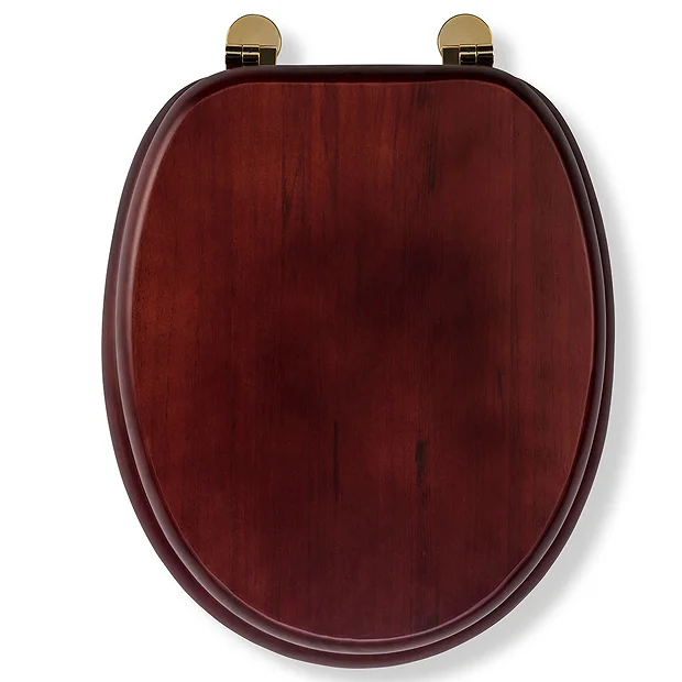 Croydex Mahogany Effect Solid Wood Toilet Seat With Brass Effect Fixings 7 Croydex Mahogany Effect Solid Wood Toilet Seat With Brass Effect Fixings - Image 5