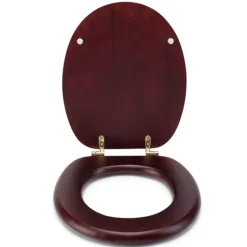 Croydex Mahogany Effect Solid Wood Toilet Seat With Brass Effect Fixings 13 Croydex Mahogany Effect Solid Wood Toilet Seat With Brass Effect Fixings -Ideal Standard Store wl515202ai4