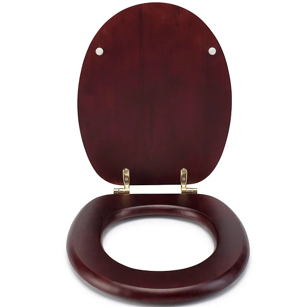 Croydex Mahogany Effect Solid Wood Toilet Seat With Brass Effect Fixings 8 Croydex Mahogany Effect Solid Wood Toilet Seat With Brass Effect Fixings - Image 6