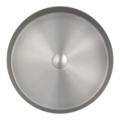 Arezzo Brushed Nickel 360mm Round Stainless Steel Counter Top Basin + Waste -Ideal Standard Store z360bn d3